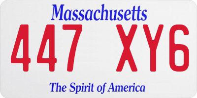 MA license plate 447XY6