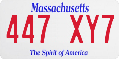 MA license plate 447XY7