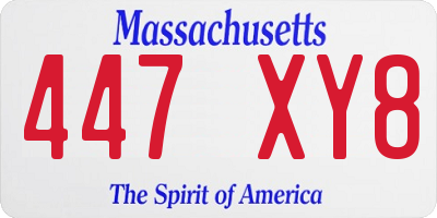 MA license plate 447XY8