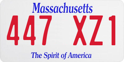MA license plate 447XZ1
