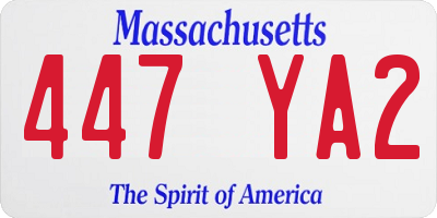 MA license plate 447YA2