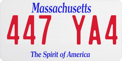 MA license plate 447YA4