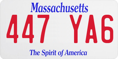 MA license plate 447YA6