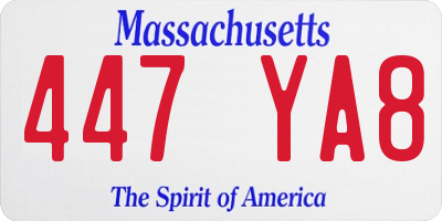 MA license plate 447YA8