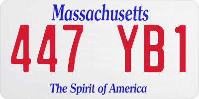 MA license plate 447YB1