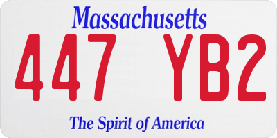 MA license plate 447YB2