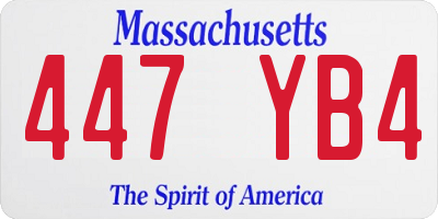 MA license plate 447YB4