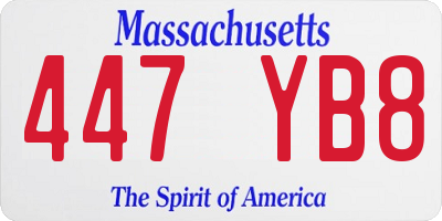 MA license plate 447YB8