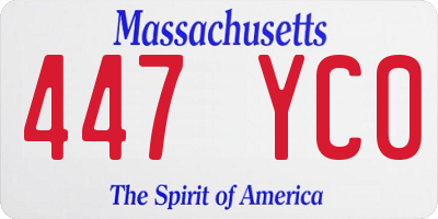 MA license plate 447YC0
