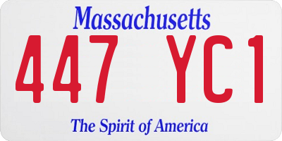 MA license plate 447YC1