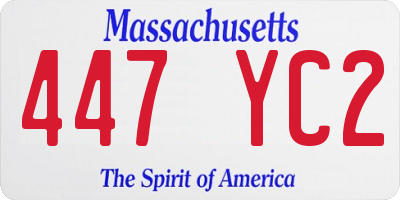 MA license plate 447YC2