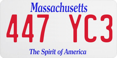 MA license plate 447YC3