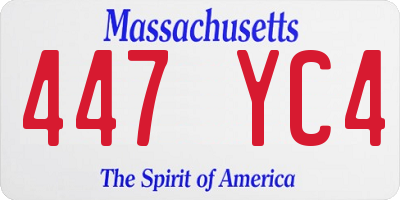 MA license plate 447YC4