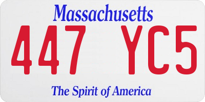 MA license plate 447YC5