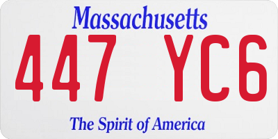 MA license plate 447YC6