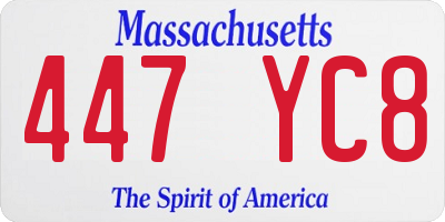 MA license plate 447YC8