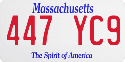 MA license plate 447YC9