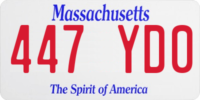MA license plate 447YD0