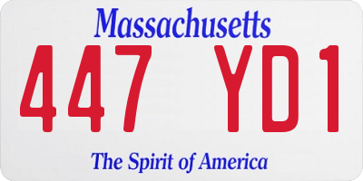 MA license plate 447YD1