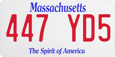 MA license plate 447YD5