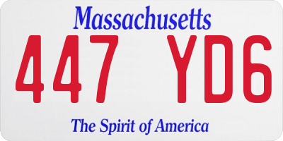 MA license plate 447YD6