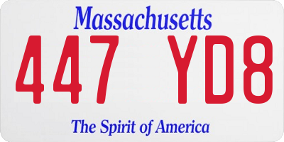 MA license plate 447YD8