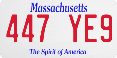MA license plate 447YE9
