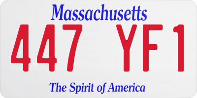 MA license plate 447YF1