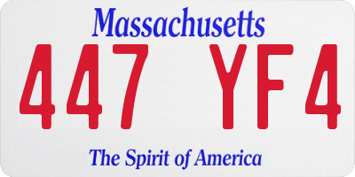MA license plate 447YF4