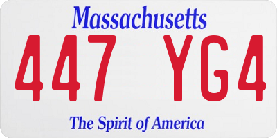 MA license plate 447YG4