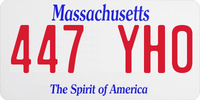 MA license plate 447YH0