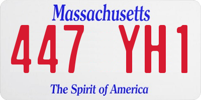 MA license plate 447YH1