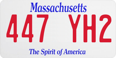 MA license plate 447YH2