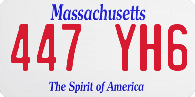 MA license plate 447YH6