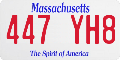 MA license plate 447YH8