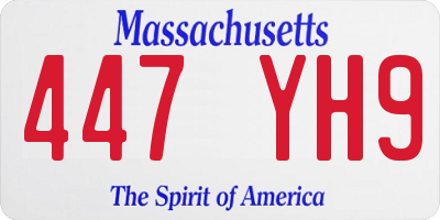 MA license plate 447YH9
