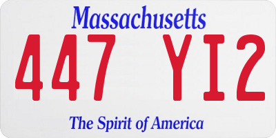 MA license plate 447YI2