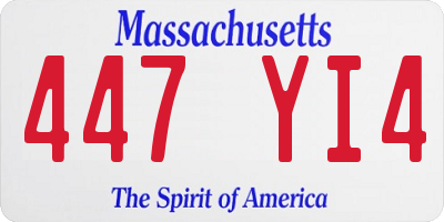 MA license plate 447YI4
