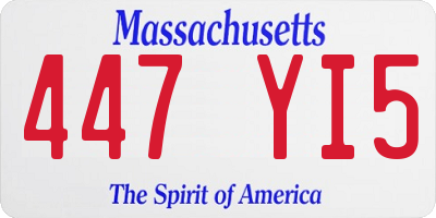 MA license plate 447YI5