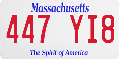 MA license plate 447YI8