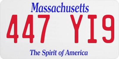 MA license plate 447YI9