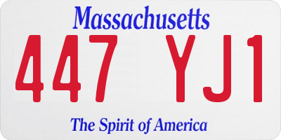 MA license plate 447YJ1