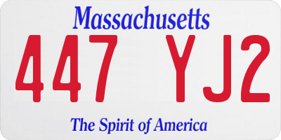 MA license plate 447YJ2