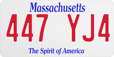 MA license plate 447YJ4