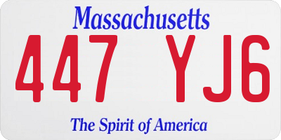 MA license plate 447YJ6