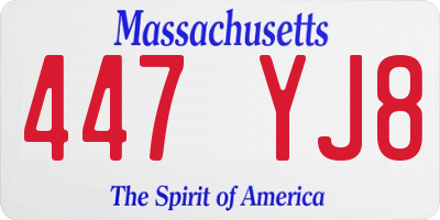 MA license plate 447YJ8