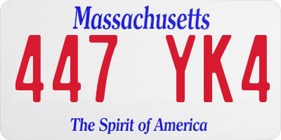 MA license plate 447YK4