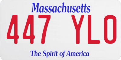 MA license plate 447YL0