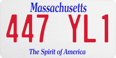MA license plate 447YL1