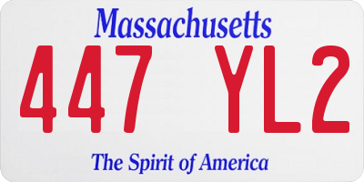 MA license plate 447YL2